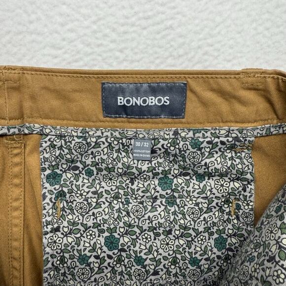Bonobos Pants Men's 30x32 Fits 30x30 Brown Chino Khaki Straight Leg flat Preppy - Picture 3 of 10